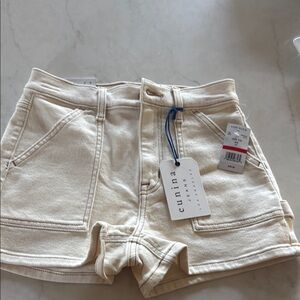 Eunina High Waist Cream Shorts